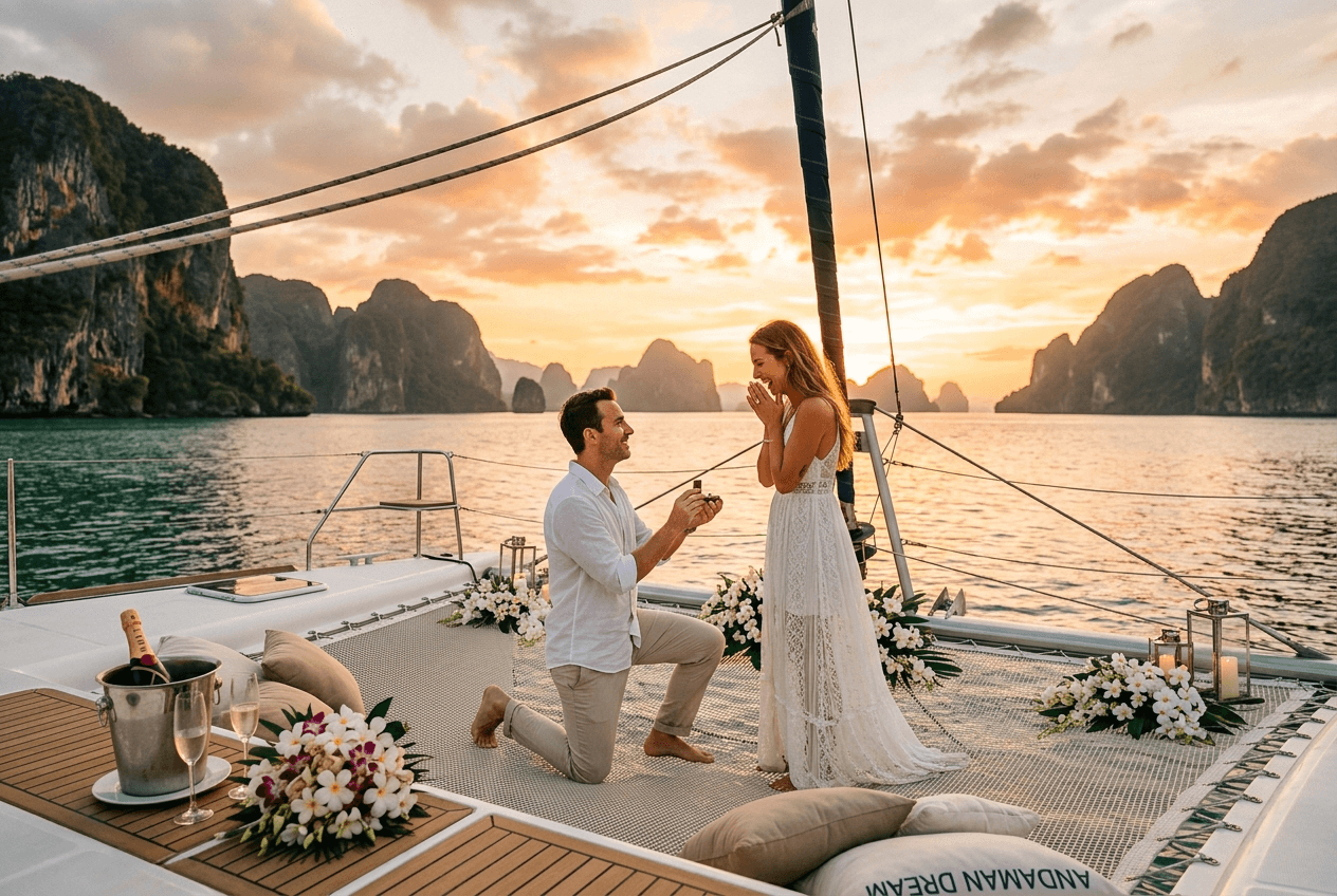 Yacht Proposal in Phuket — exclusive private setting and panoramic vista