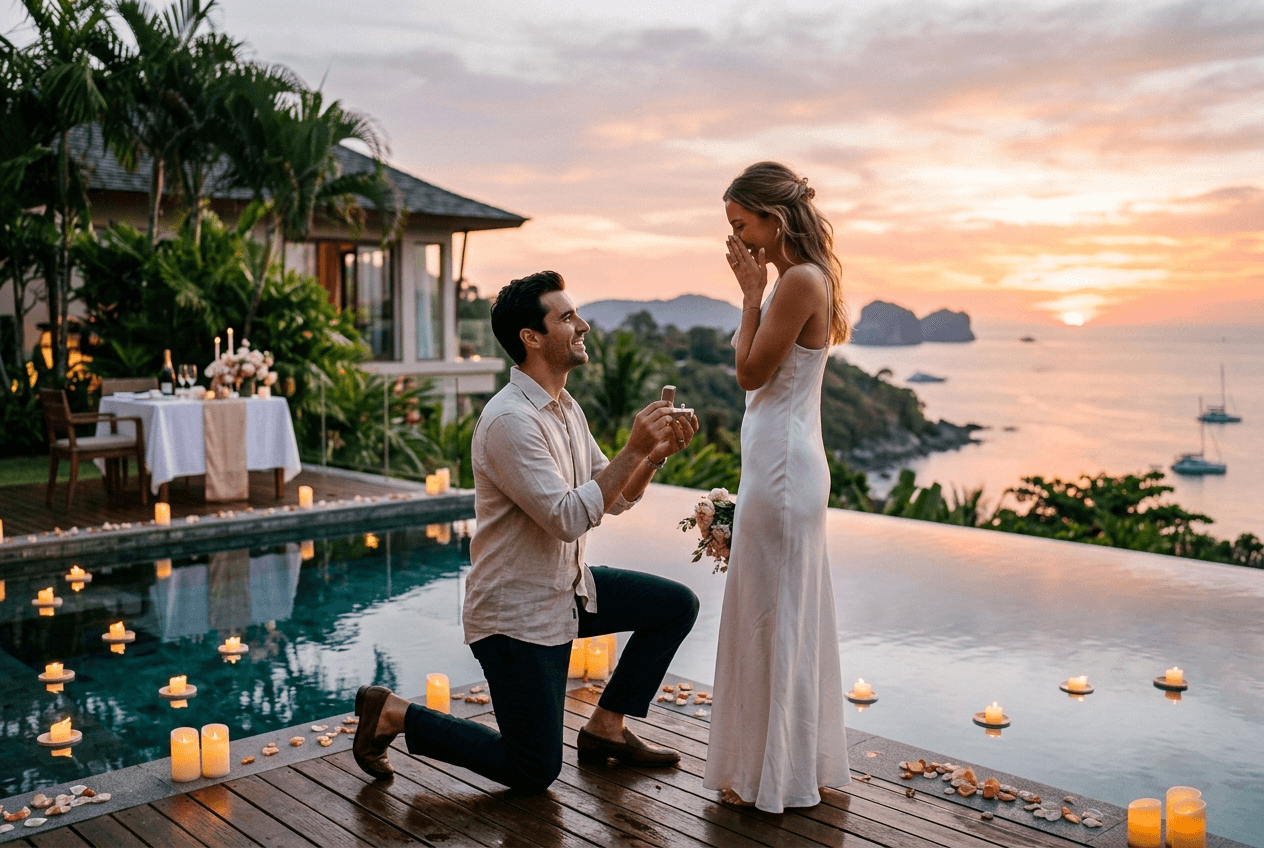 Marriage Proposal in Phuket — breathtaking surprise proposal moment and emotional reaction