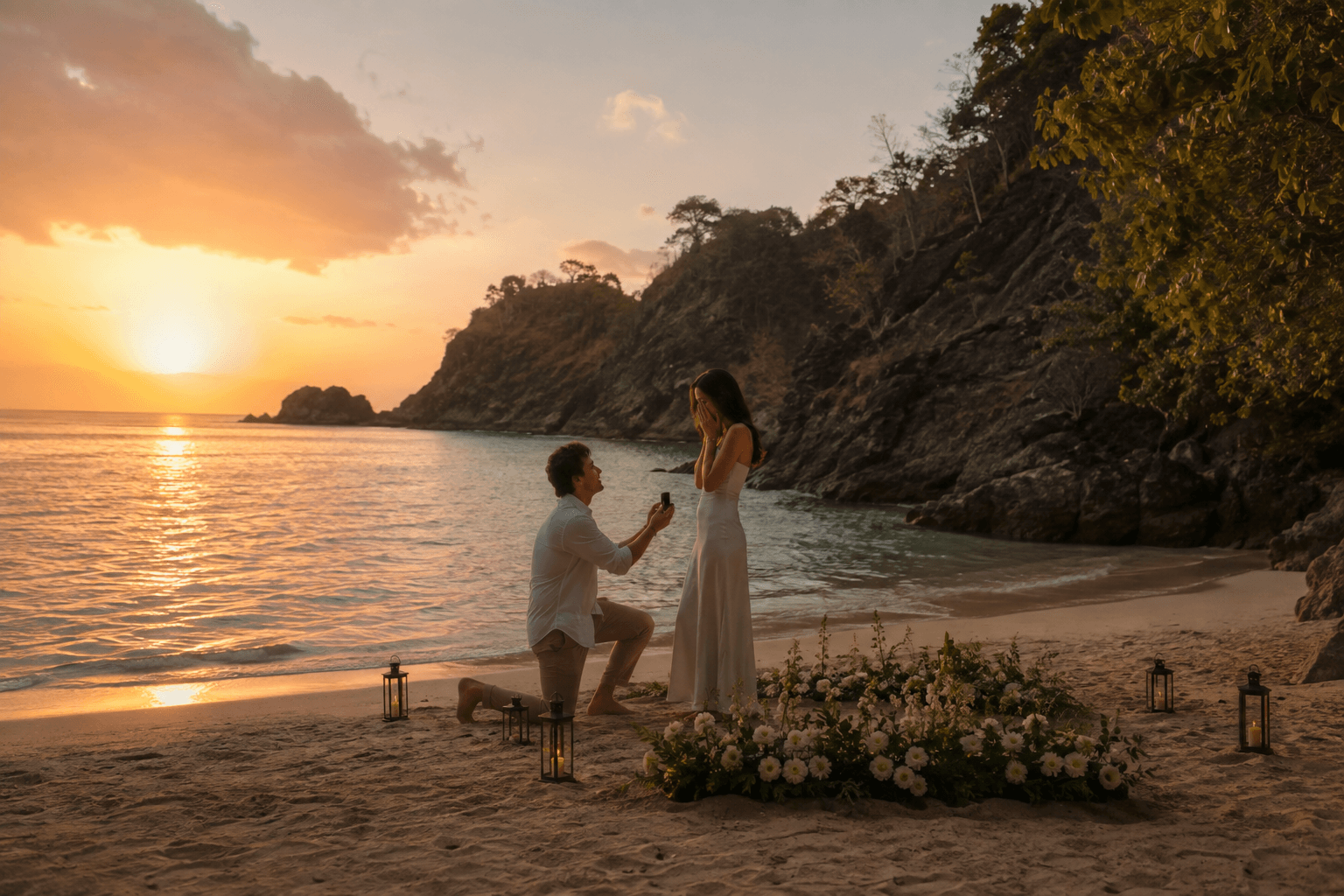 Yacht Proposal in Phuket — bespoke floral styling, champagne celebration, and romantic detail