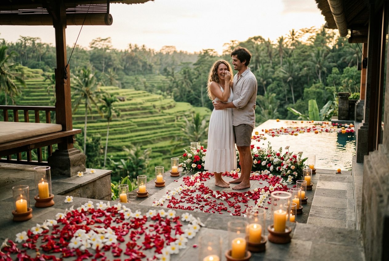 Ubud jungle-villa infinity pool — a proposal scenario we plan in Bali