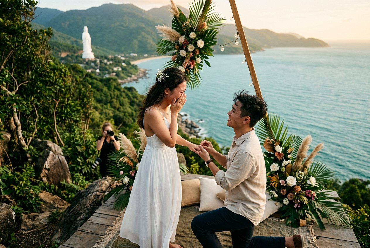 Son Tra cliff viewpoint — a proposal scenario we plan in Da Nang