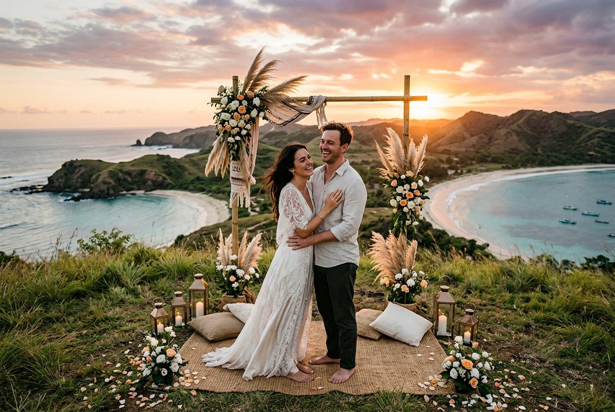 Bukit Merese sunset — a proposal scenario we plan in Lombok