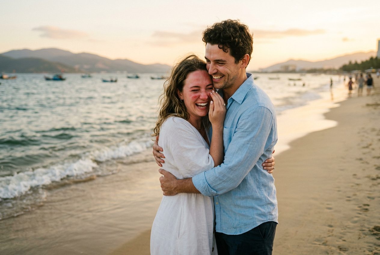 'She said yes' — a couple just engaged in Nha Trang