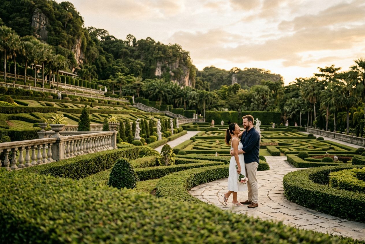 Nong Nooch Garden in Pattaya — a romantic spot to propose (manicured French garden and cliff terraces)