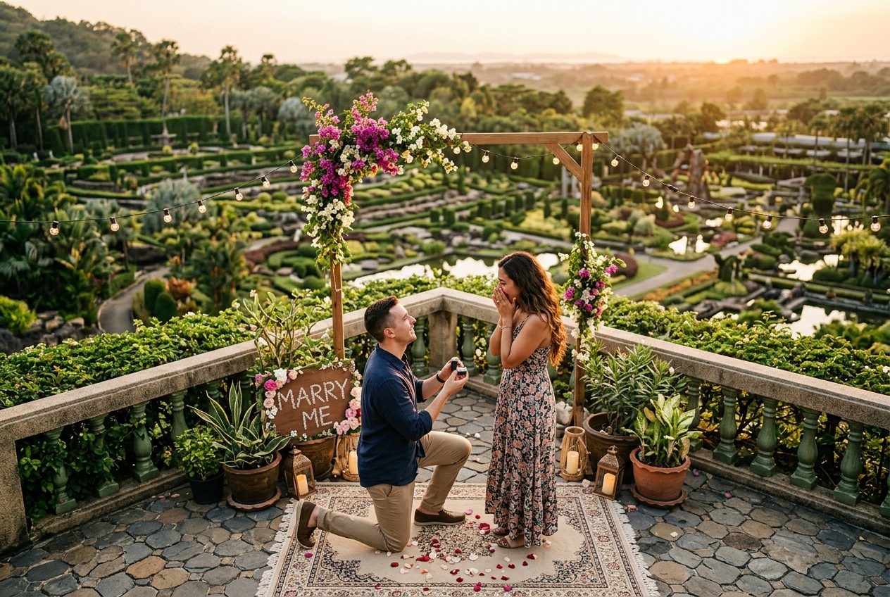 Garden-terrace proposal, Nong Nooch — a proposal scenario we plan in Pattaya