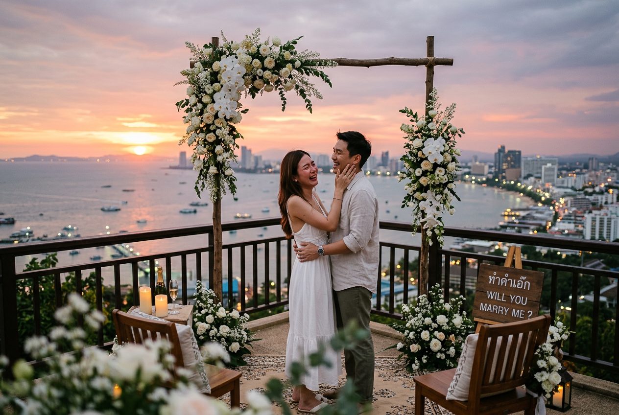 Pratumnak sunset viewpoint — a proposal scenario we plan in Pattaya