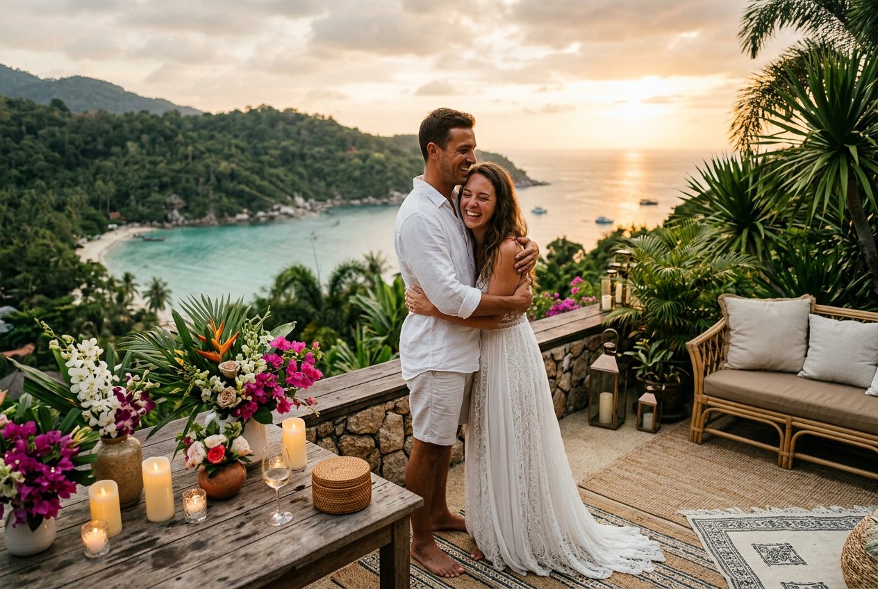 West-coast villa terrace — a proposal scenario we plan in Koh Phangan