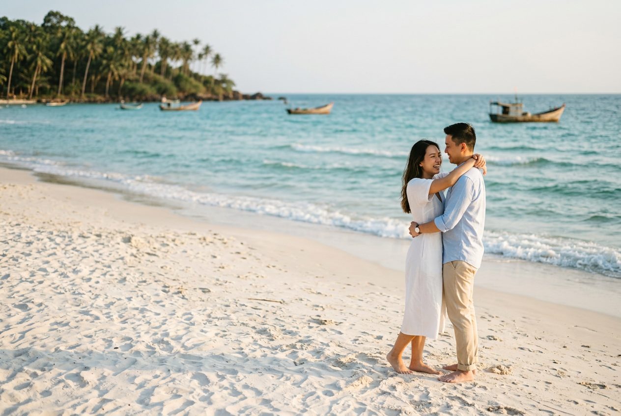 Sao Beach (Bai Sao) in Phu Quoc — a romantic spot to propose (postcard white sand and turquoise water in the south)
