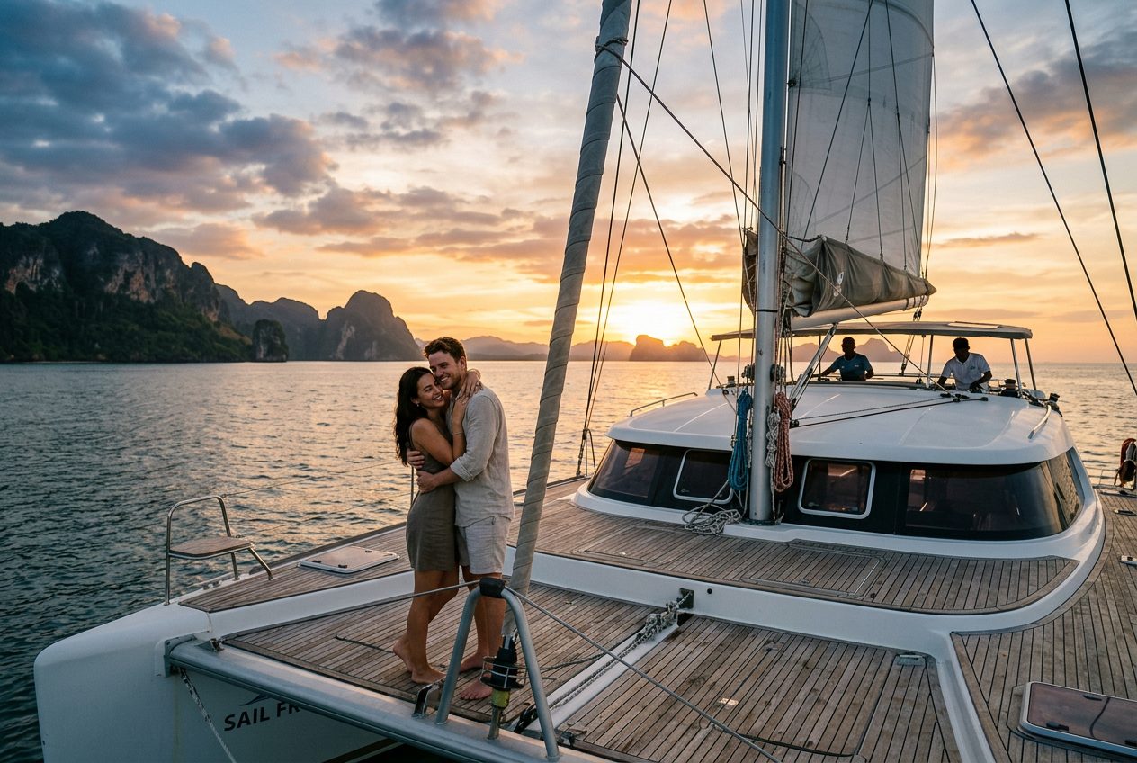 Andaman sunset catamaran in Phuket — a romantic spot to propose (sail from Chalong, just the two of you and the crew)