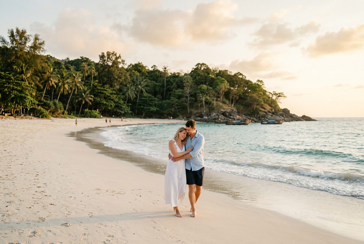 Kata Noi Beach in Phuket — a romantic spot to propose (quiet white-sand cove, low crowds at the south end)